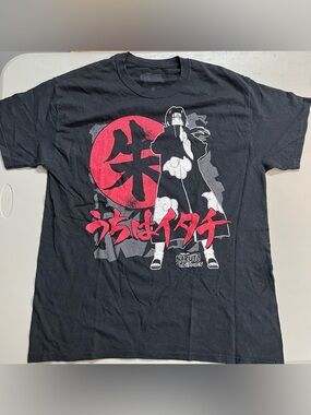 Naruto Shippuden Itachi Uchiha Graphic Tee Size L Black tee Ripple Junction